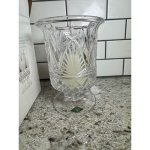 Shannon Crystal Diane Hurricane Lamp  24% Lead  Footed Candle Holder 15552
